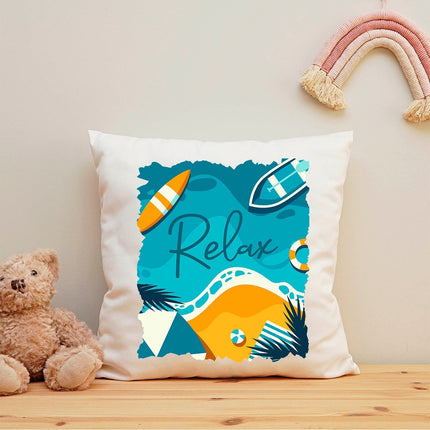 SEO. Bedrucktes Kissen mit Spruch Relax - ohne Füllung Linkreich