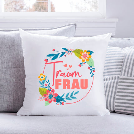 SEO. Bedrucktes Kissen mit Spruch Traumfrau - mit Füllung Linkreich