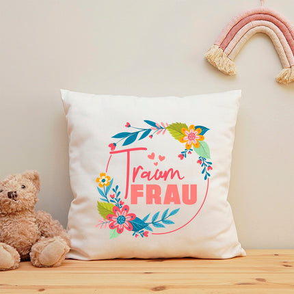SEO. Bedrucktes Kissen mit Spruch Traumfrau - mit Füllung Linkreich