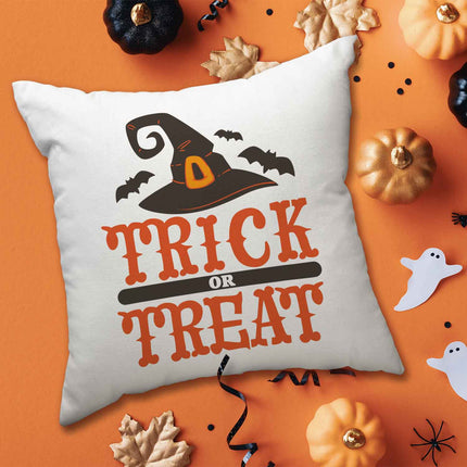 SEO. Bedrucktes Kissen mit Spruch Trick or Treat - ohne Füllung Linkreich