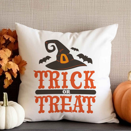 SEO. Bedrucktes Kissen mit Spruch Trick or Treat - ohne Füllung Linkreich