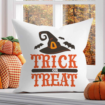 SEO. Bedrucktes Kissen mit Spruch Trick or Treat - ohne Füllung Linkreich