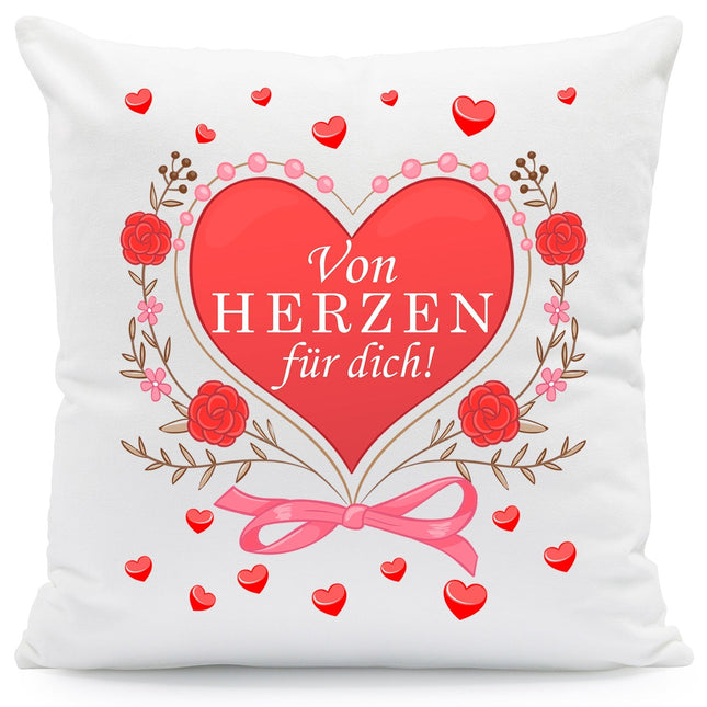 SEO. Bedrucktes Kissen mit Spruch Von Herzen für dich - ohne Füllung Linkreich