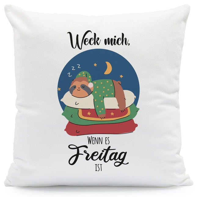 SEO. Bedrucktes Kissen mit Spruch Weck mich wenn es Freitag ist - ohne Füllung Linkreich