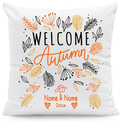 SEO. Bedrucktes Kissen mit Spruch Welcome Autumn - ohne Füllung Linkreich