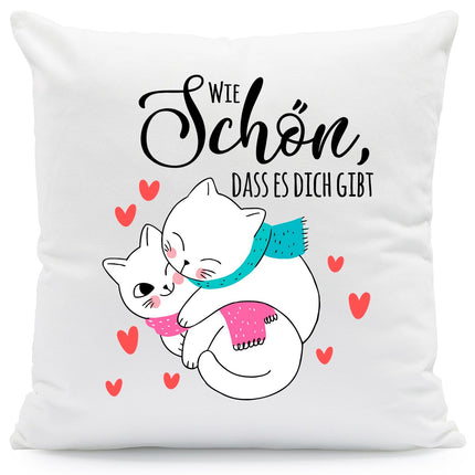 SEO. Bedrucktes Kissen mit Spruch Wie schön, dass es dich gibt - ohne Füllung Linkreich