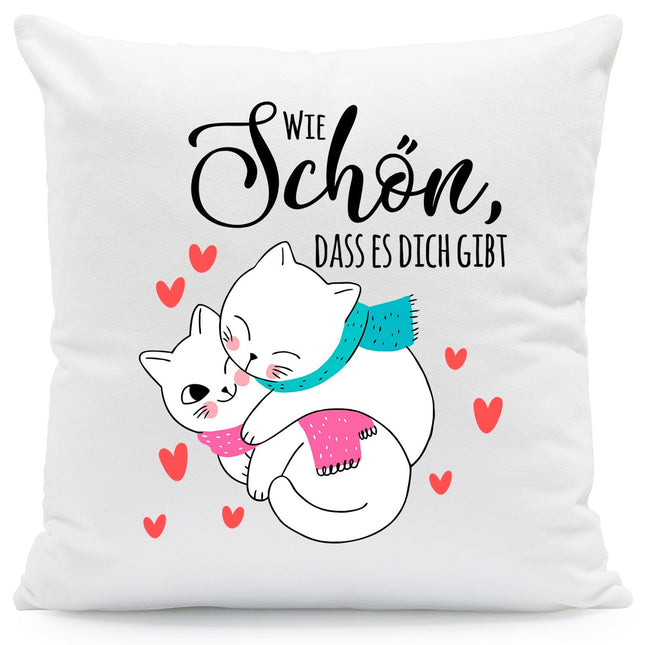 SEO. Bedrucktes Kissen mit Spruch Wie schön, dass es dich gibt - ohne Füllung Linkreich