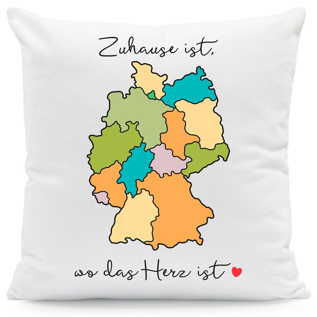 SEO. Bedrucktes Kissen mit Spruch Zuhause ist, wo das Herz ist - ohne Füllung Linkreich