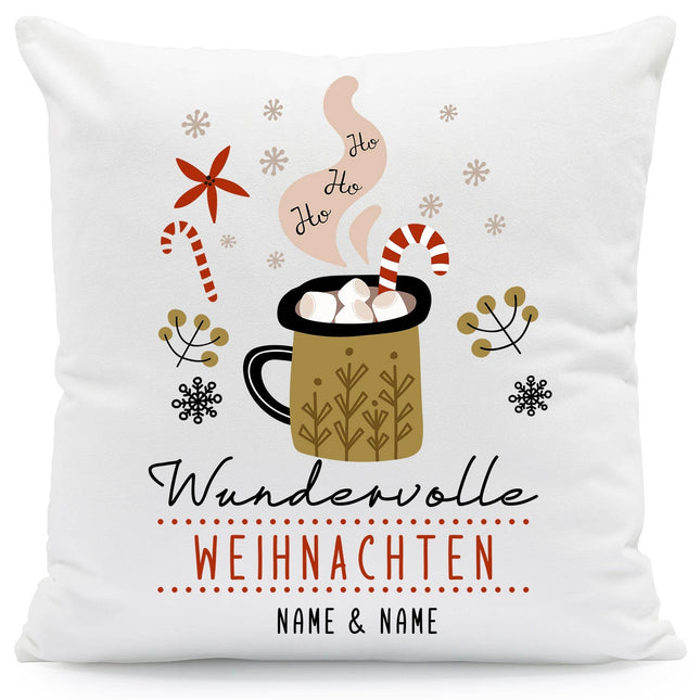 SEO. Bedrucktes Kissen Wundervolle Weihnachten mit Namen - ohne Füllung Linkreich