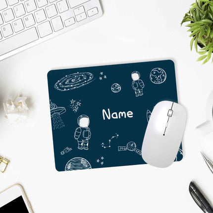 SEO. Bedrucktes Mousepad mit Wunschnamen im Weltall Design - Linkreich