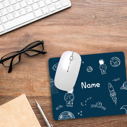 SEO. Bedrucktes Mousepad mit Wunschnamen im Weltall Design - Linkreich