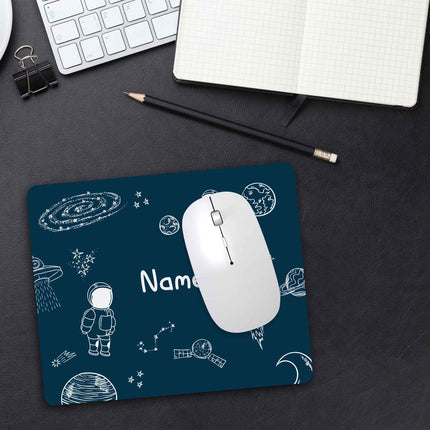 SEO. Bedrucktes Mousepad mit Wunschnamen im Weltall Design - Linkreich