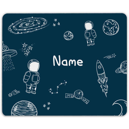 SEO. Bedrucktes Mousepad mit Wunschnamen im Weltall Design - Linkreich