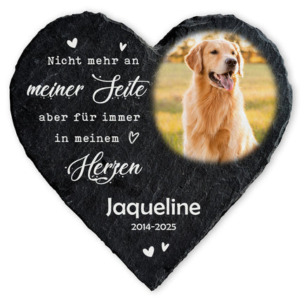 SEO. Bedrucktes Schieferherz - Tierfoto - Personalisiertes Geschenk - 12 x 12 cm Linkreich