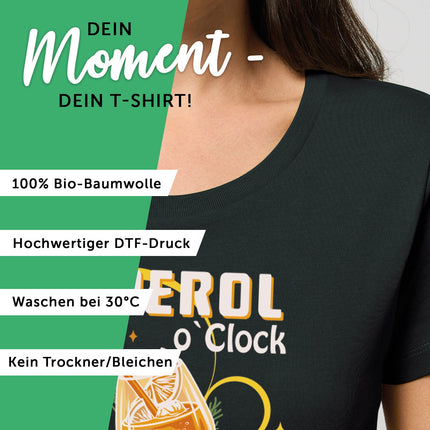 SEO. Bedrucktes T-Shirt für Damen - Aperol o´Clock - Weiß Linkreich