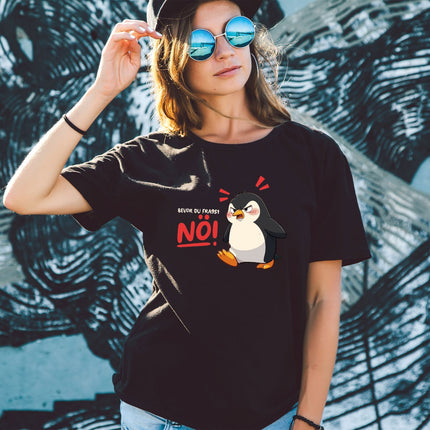 SEO. Bedrucktes T-Shirt für Damen - Bevor du fragst NÖ - Weiß Linkreich