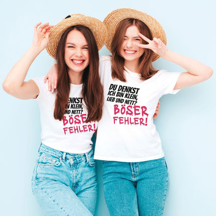 SEO. Bedrucktes T-Shirt für Damen - Böser Fehler - Schwarz Linkreich