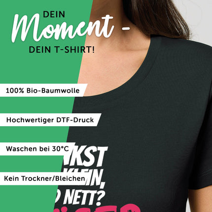 SEO. Bedrucktes T-Shirt für Damen - Böser Fehler - Schwarz Linkreich