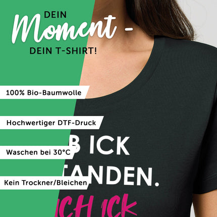 SEO. Bedrucktes T-Shirt für Damen - Hab ick verstanden - Schwarz Linkreich