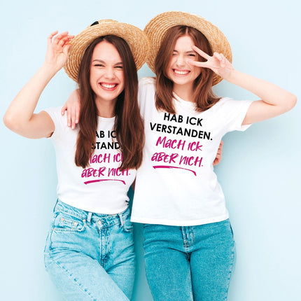 SEO. Bedrucktes T-Shirt für Damen - Hab ick verstanden - Schwarz Linkreich