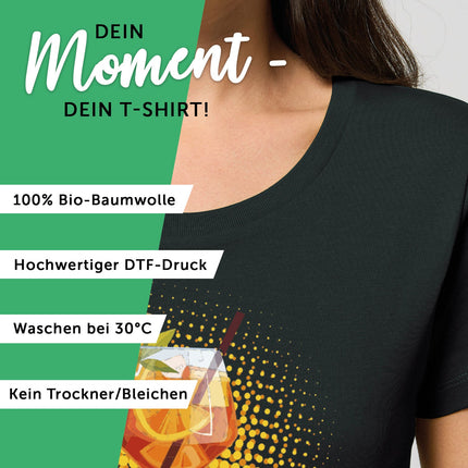 SEO. Bedrucktes T-Shirt für Damen - Hallöchen Aperölchen - Weiß Linkreich
