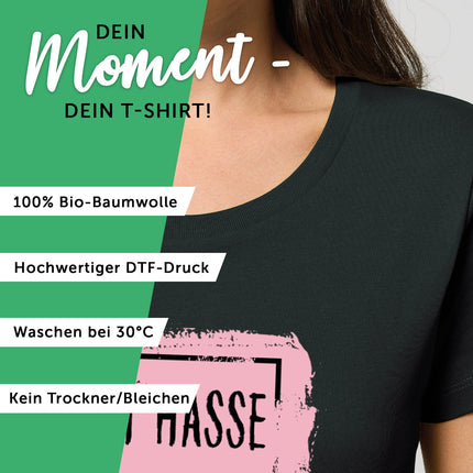 SEO. Bedrucktes T-Shirt für Damen - Ich hasse Menschen - Schwarz Linkreich