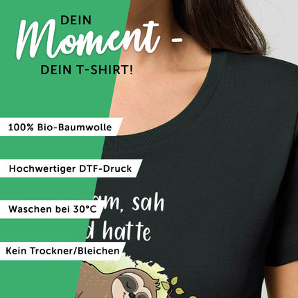 SEO. Bedrucktes T-Shirt für Damen - Ich kam sah kein Bock - Schwarz Linkreich