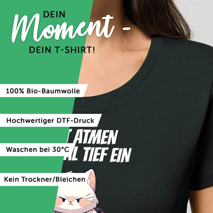 SEO. Bedrucktes T-Shirt für Damen - Jetzt atmen alle mal - Weiß Linkreich
