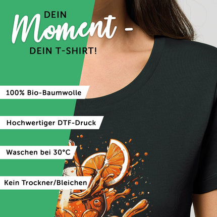 SEO. Bedrucktes T-Shirt für Damen - Let the good times aperol - Weiß Linkreich