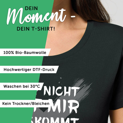 SEO. Bedrucktes T-Shirt für Damen - Wer nicht mit mir auskommt - Weiß Linkreich