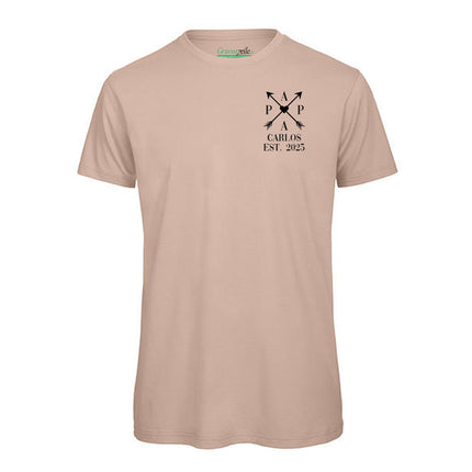 SEO. Bedrucktes T-Shirt für Herren - PAPA EST. Kreuzpfeile - Altrosa Linkreich