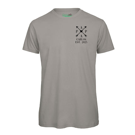 SEO. Bedrucktes T-Shirt für Herren - PAPA EST. Kreuzpfeile - Grau Linkreich