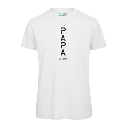 SEO. Bedrucktes T-Shirt für Herren - PAPA EST. Space - Weiß Linkreich