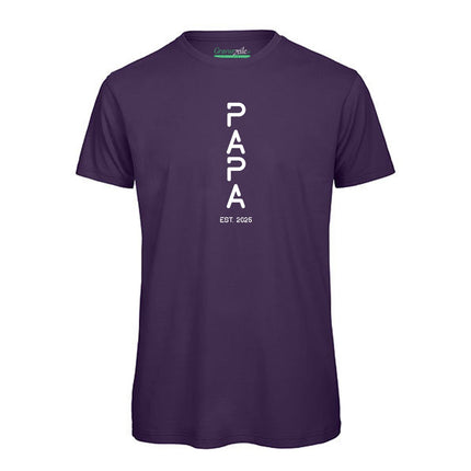 SEO. Bedrucktes T-Shirt für Herren - PAPA EST. Space - Lila Linkreich