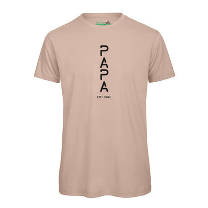 SEO. Bedrucktes T-Shirt für Herren - PAPA EST. Space - Altrosa Linkreich