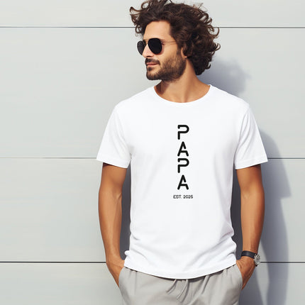 SEO. Bedrucktes T-Shirt für Herren - PAPA EST. Space - Lila Linkreich