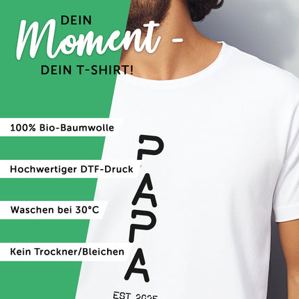 SEO. Bedrucktes T-Shirt für Herren - PAPA EST. Space - Lila Linkreich
