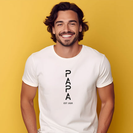SEO. Bedrucktes T-Shirt für Herren - PAPA EST. Space - Schwarz Linkreich