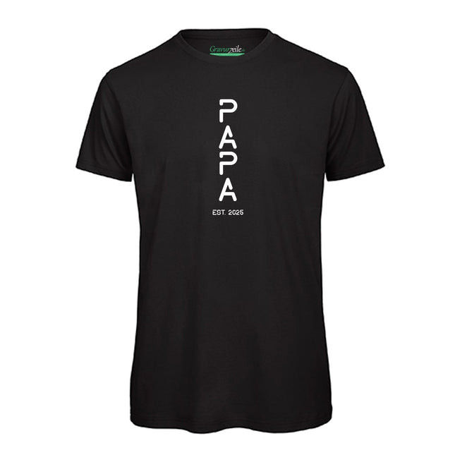 SEO. Bedrucktes T-Shirt für Herren - PAPA EST. Space - Schwarz Linkreich