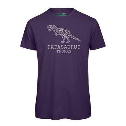 SEO. Bedrucktes T-Shirt für Herren - PAPASAURUS - Lila Linkreich