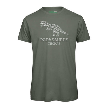 SEO. Bedrucktes T-Shirt für Herren - PAPASAURUS - Khaki Linkreich
