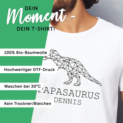 SEO. Bedrucktes T-Shirt für Herren - PAPASAURUS - Lila Linkreich