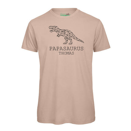 SEO. Bedrucktes T-Shirt für Herren - PAPASAURUS - Altrosa Linkreich
