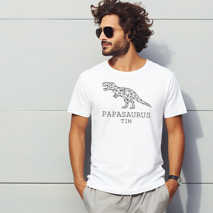 SEO. Bedrucktes T-Shirt für Herren - PAPASAURUS - Lila Linkreich