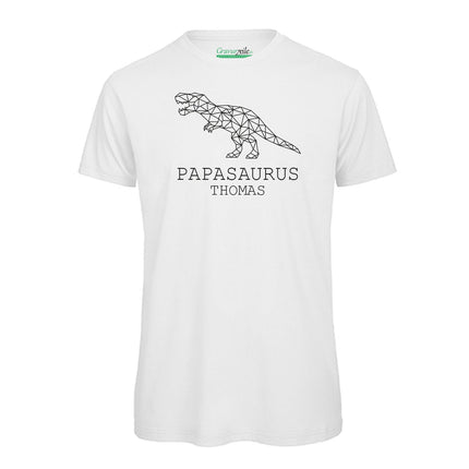 SEO. Bedrucktes T-Shirt für Herren - PAPASAURUS - Weiß Linkreich