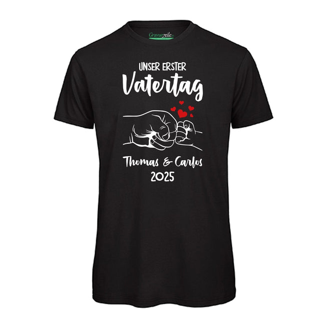 SEO. Bedrucktes T-Shirt für Herren - Unser erster Vatertag - Schwarz Linkreich