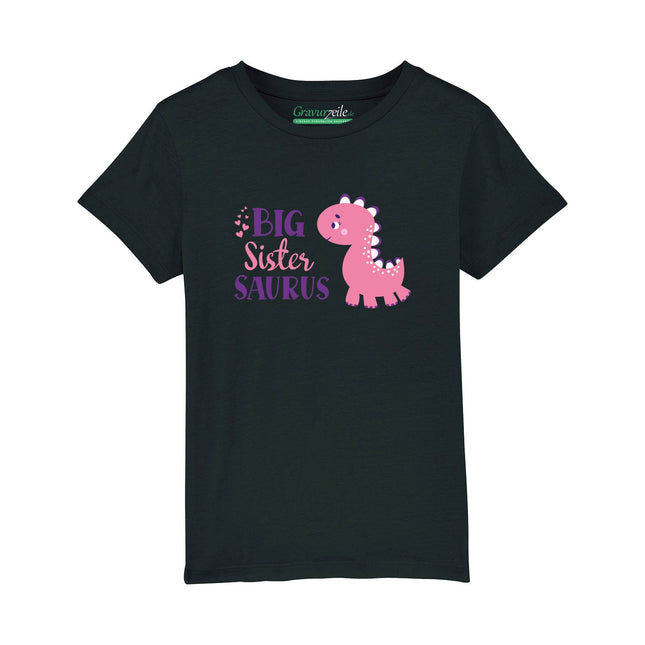SEO. Bedrucktes T-Shirt für Kinder - Big Sister Saurus - Schwarz Linkreich