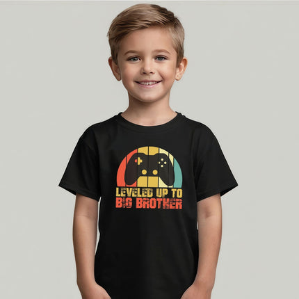 SEO. Bedrucktes T-Shirt für Kinder - Leveled up Big Sister - Weiß Linkreich