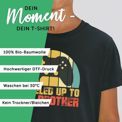 SEO. Bedrucktes T-Shirt für Kinder - Leveled up Big Sister - Weiß Linkreich