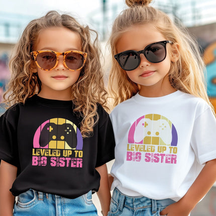 SEO. Bedrucktes T-Shirt für Kinder - Leveled up Brother - Weiß Linkreich